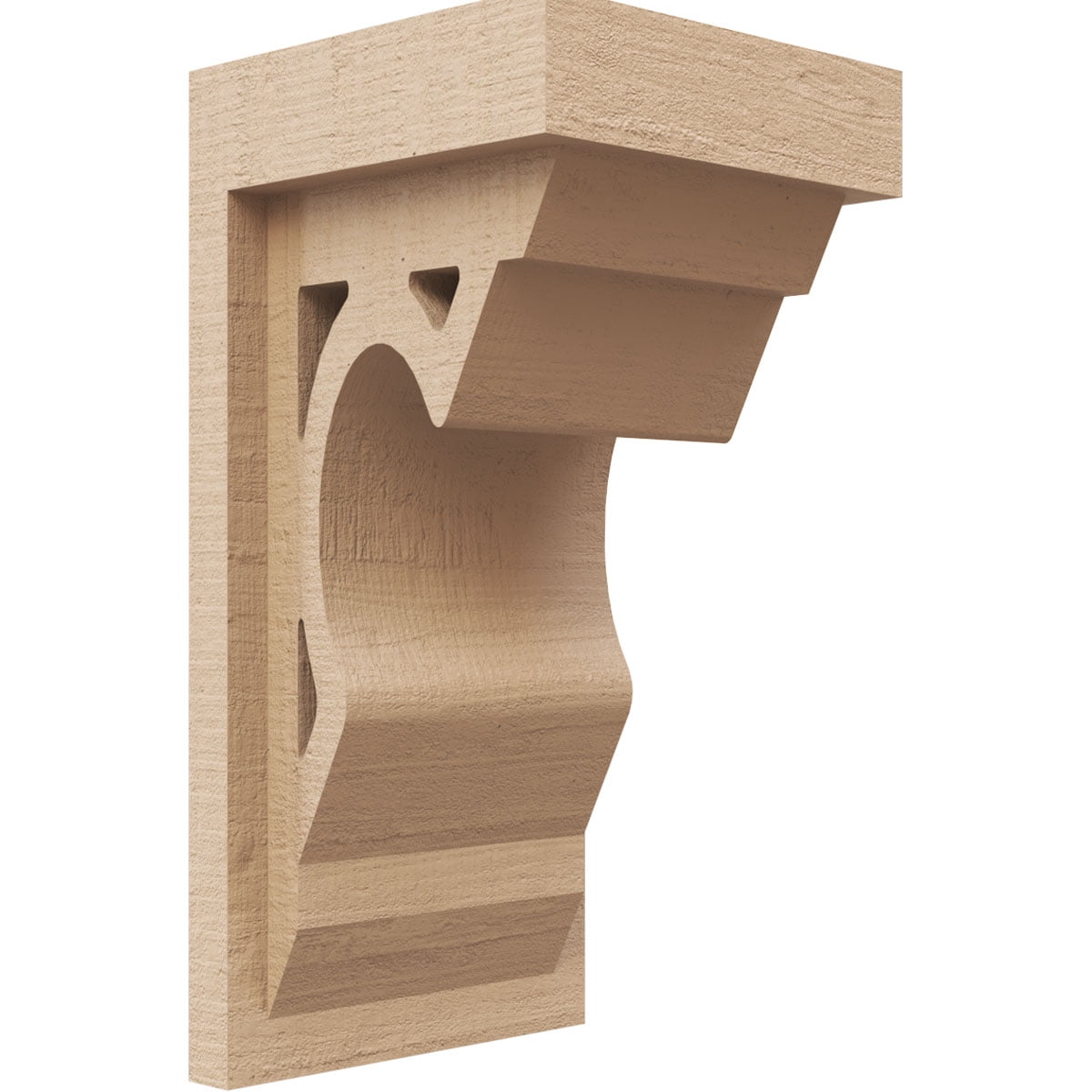 5"W x 5"D x 10"H Wide Sheridan Rough Cedar Woodgrain TimberThane Corbel, Primed Tan