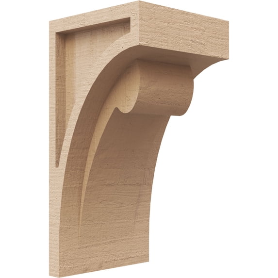 5"W x 5"D x 10"H Wide Viola Rough Cedar Woodgrain TimberThane Corbel, Primed Tan