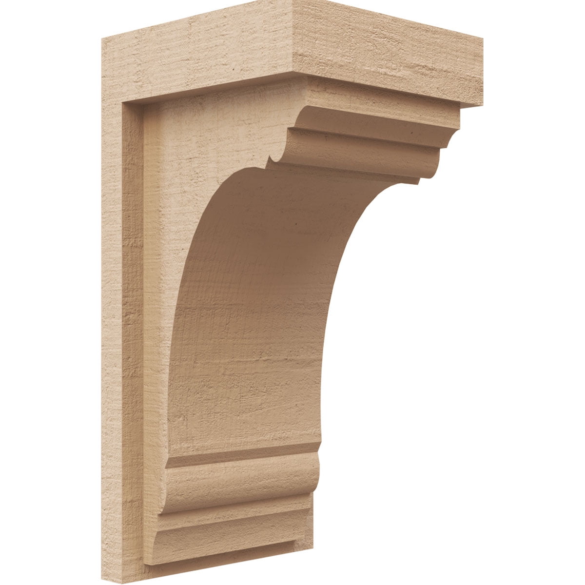 5"W x 5"D x 10"H Wide Warren Rough Cedar Woodgrain TimberThane Corbel, Primed Tan