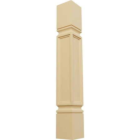 product image of Ekena Millwork 5"W x 5"D x 35 1/2"H Kent Raised Panel Cabinet Column (Top Block: 6", Bottom Block: 7"), Alder