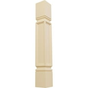 Ekena Millwork 5"W x 5"D x 35 1/2"H Kent Raised Panel Cabinet Column (Top Block: 6", Bottom Block: 7"), Maple