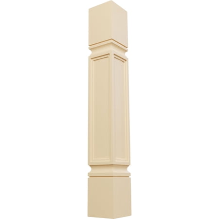 Ekena Millwork 5"W x 5"D x 35 1/2"H Kent Raised Panel Cabinet Column (Top Block: 6", Bottom Block: 7"), Maple