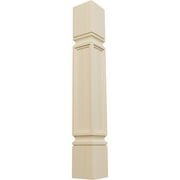 Ekena Millwork 5"W x 5"D x 35 1/2"H Kent Raised Panel Cabinet Column (Top Block: 6", Bottom Block: 7"), Rubberwood
