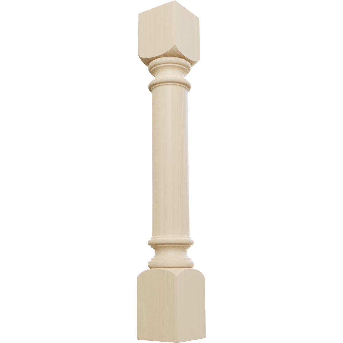 Unfinished Rubberwood Traditional Cabinet Column 35.5"