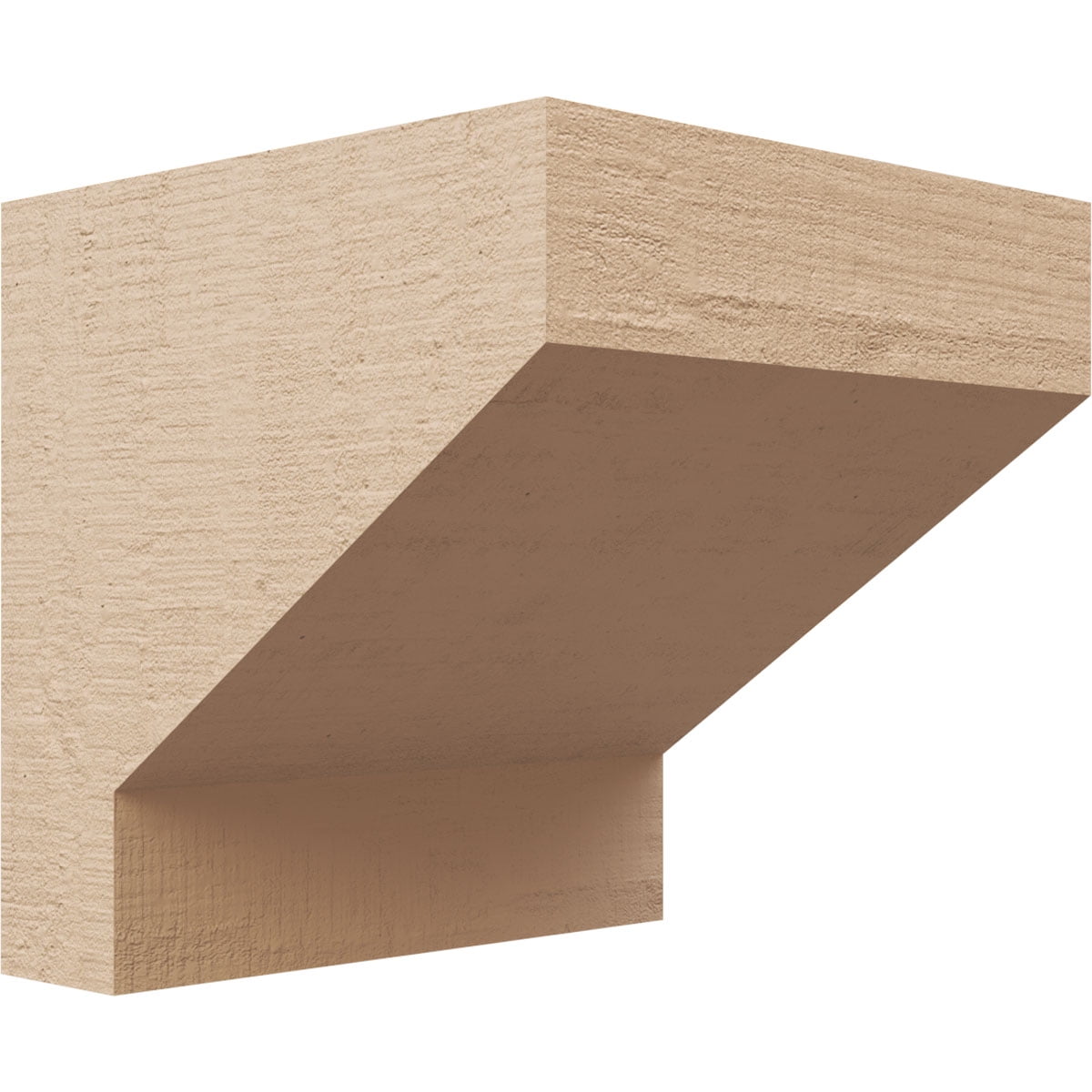 5"W x 5"D x 5"H Wide Clemmons Rough Cedar Woodgrain TimberThane Corbel, Primed Tan
