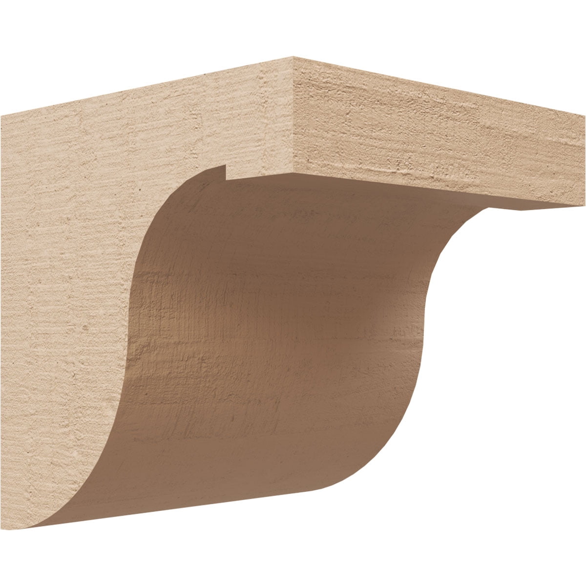 5"W x 5"D x 5"H Wide Del Monte Rough Cedar Woodgrain TimberThane Corbel, Primed Tan