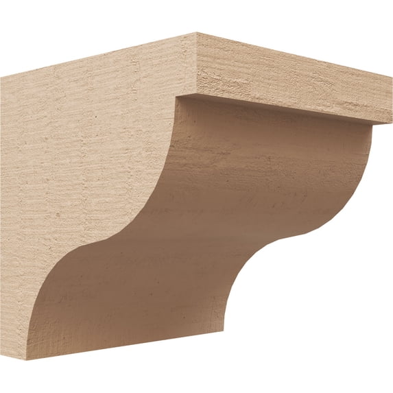 5"W x 5"D x 5"H Wide Garner Rough Cedar Woodgrain TimberThane Corbel, Primed Tan