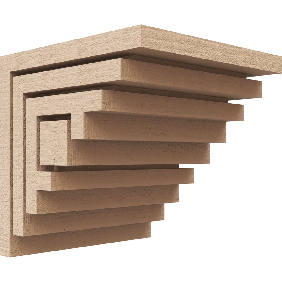 5"W x 5"D x 5"H Wide Landon Rough Cedar Woodgrain TimberThane Corbel, Primed Tan