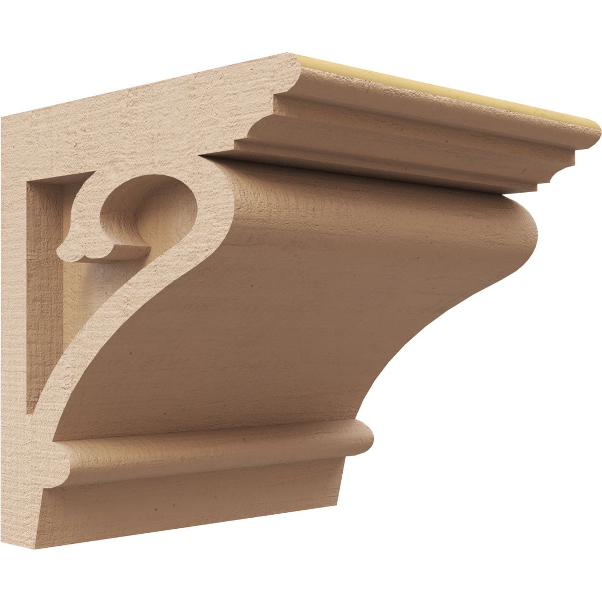 5"W x 5"D x 5"H Wide Mayflower Rough Cedar Woodgrain TimberThane Corbel, Primed Tan