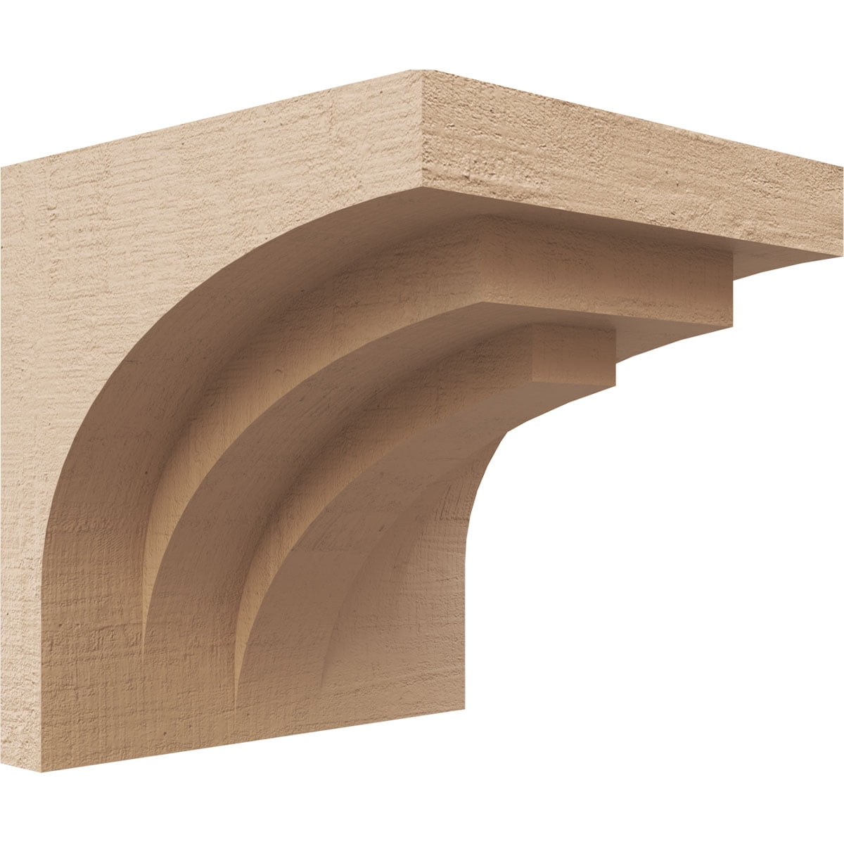 5"W x 5"D x 5"H Wide Rockford Rough Cedar Woodgrain TimberThane Corbel, Primed Tan