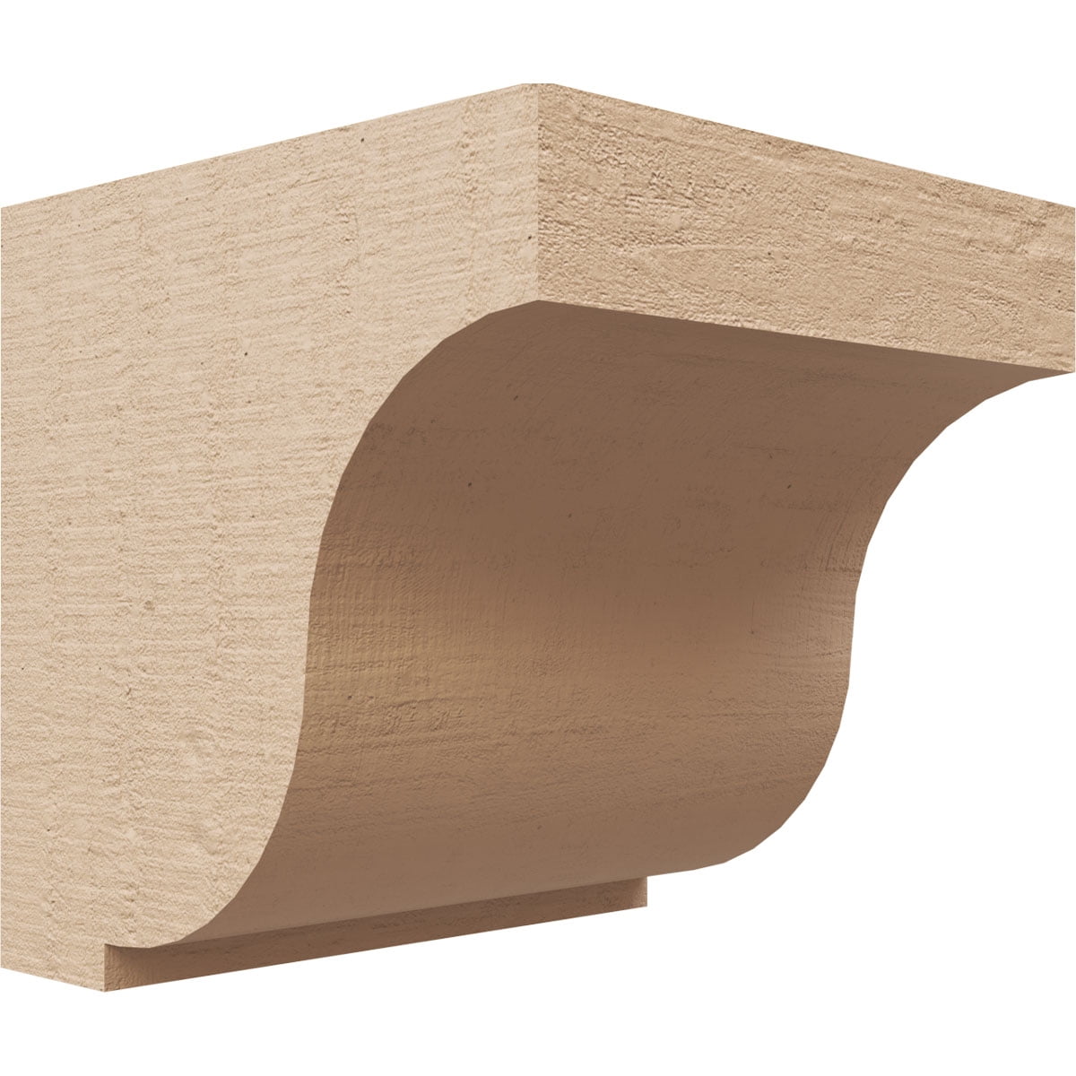 5"W x 5"D x 5"H Wide Van Buren Rough Cedar Woodgrain TimberThane Corbel, Primed Tan