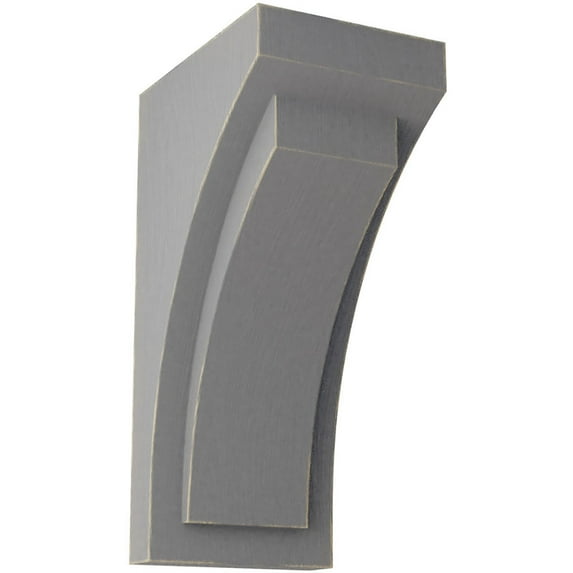 Ekena Millwork 5"W x 6 3/4"D x 12"H Large Felix Wood Vintage Decor Corbel, Pebble Grey