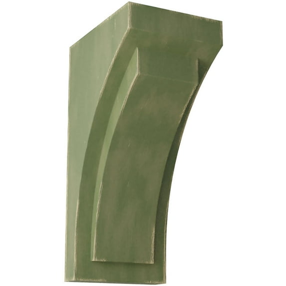 Ekena Millwork 5"W x 6 3/4"D x 12"H Large Felix Wood Vintage Decor Corbel, Restoration Green
