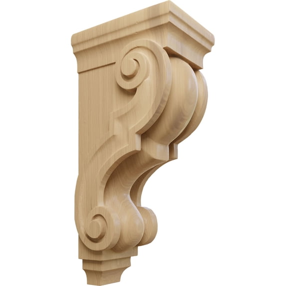 Ekena Millwork 5"W x 6 3/4"D x 14"H Large Traditional Wood Corbel, Cherry
