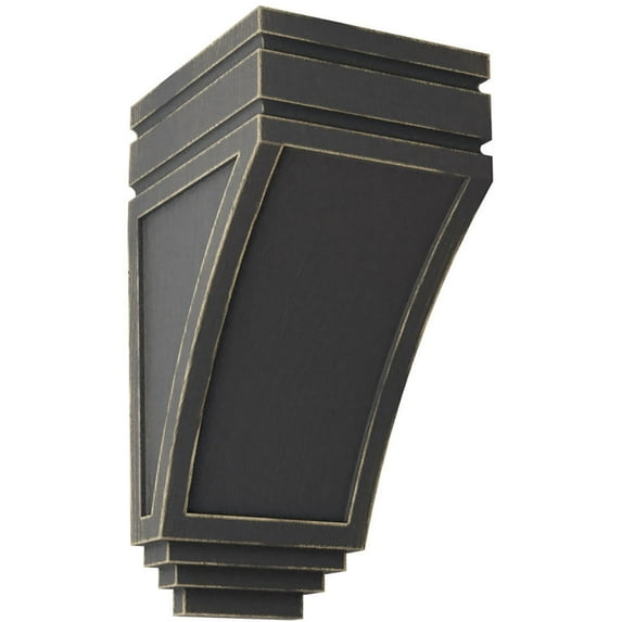Ekena Millwork 5"W x 6"D x 10 1/2"H Medium San Juan Wood Vintage Decor Corbel, Black