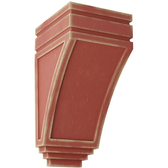 Ekena Millwork 5"W x 6"D x 10 1/2"H Medium San Juan Wood Vintage Decor Corbel, Salvage Red