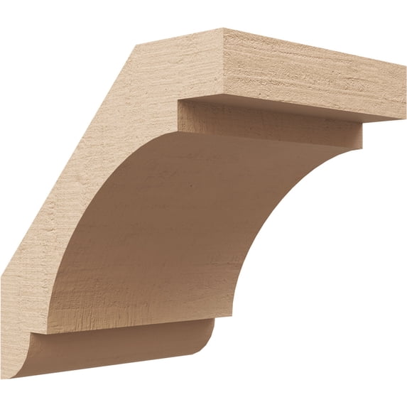 Ekena Millwork 5"W x 6"D x 6"H Aspen Rough Cedar Woodgrain TimberThane Knee Brace, Primed