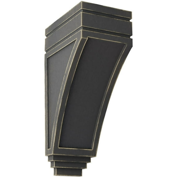 Ekena Millwork 5"W x 7 3/4"D x 14"H Large San Juan Wood Vintage Decor Corbel, Black