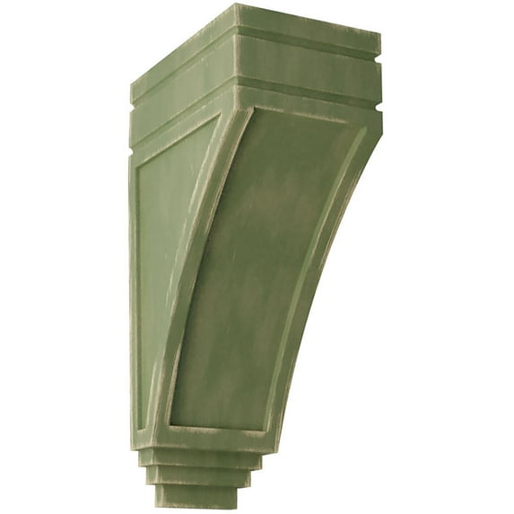 Ekena Millwork 5"W x 7 3/4"D x 14"H Large San Juan Wood Vintage Decor Corbel, Restoration Green
