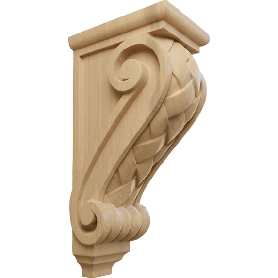 Ekena Millwork 5"W x 7"D x 14"H Large Basket Weave Corbel, Cherry