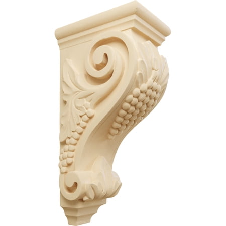 Ekena Millwork 5"W x 7"D x 14"H Large Grape Corbel, Maple