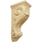 Ekena Millwork 5"W x 7"D x 14"H Large Shell Corbel, Alder