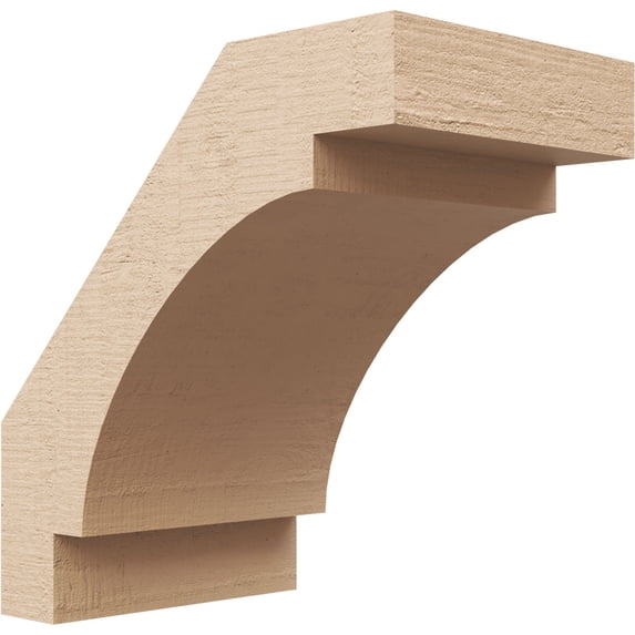 Ekena Millwork 5"W x 8"D x 8"H Merced Rough Cedar Woodgrain TimberThane Knee Brace, Primed