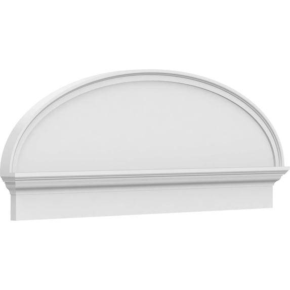 Ekena Millwork 50"W x 19-3/8"H x 2-3/4"P Elliptical Smooth Architectural Grade PVC Combination Pediment