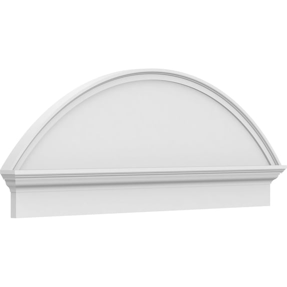Ekena Millwork 50"W x 19-3/8"H x 2-3/4"P Segment Arch Smooth Architectural Grade PVC Combination Pediment