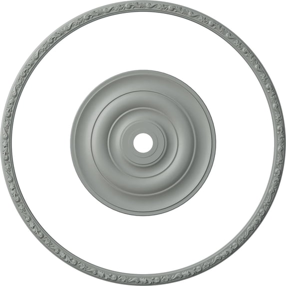 Ekena Millwork 52"OD x 48"ID Ceiling Ring with 26 1/2"OD Ceiling Medallion Jefferson Light Accent Kit