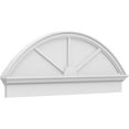 thumbnail image 1 of Ekena Millwork 52"W x 19-7/8"H x 2-3/4"P Segment Arch 3 Spoke Architectural Grade PVC Combination Pediment, 1 of 7