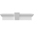 thumbnail image 1 of Ekena Millwork 53" Bottom Width x 59 1/4" Top Width x 9"H x 1"P Traditional Crosshead w/ Flat Keystone, 1 of 24