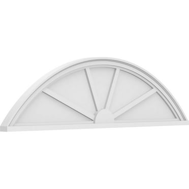 Ekena Millwork 54"W x 14-1/2"H x 2"P Segment Arch 4 Spoke Architectural Grade PVC Pediment