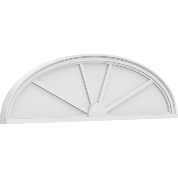 Ekena Millwork 56"W x 15"H x 2"P Elliptical 4 Spoke Architectural Grade PVC Pediment