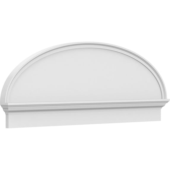 Ekena Millwork 56"W x 20-7/8"H x 2-3/4"P Elliptical Smooth Architectural Grade PVC Combination Pediment