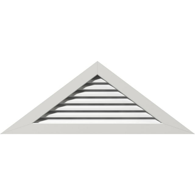 Ekena Millwork 56"W x 28"H Triangle Gable Vent (68 1/8"W x 34"H Frame Size) 12/12 Pitch Functional, PVC Gable Vent with 1" x 4" Flat Trim Frame