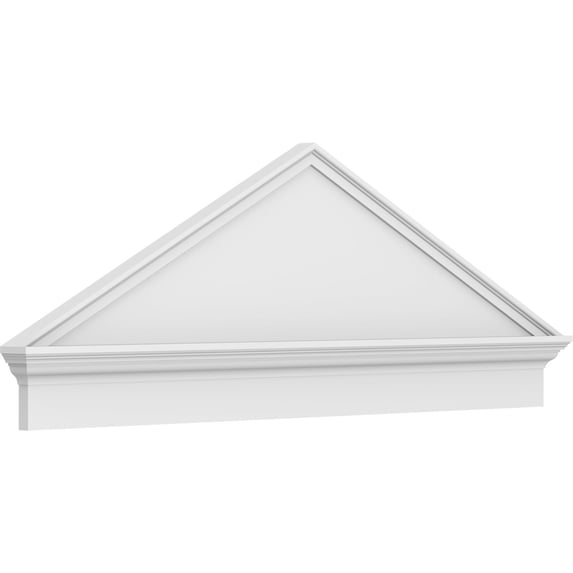 Ekena Millwork 58"W x 21-3/8"H x 2-3/4"P (Pitch 6/12) Peaked Cap Smooth Architectural Grade PVC Combination Pediment