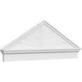 thumbnail image 1 of Ekena Millwork 58"W x 21-3/8"H x 2-3/4"P (Pitch 6/12) Peaked Cap Sunburst Architectural Grade PVC Combination Pediment, 1 of 8