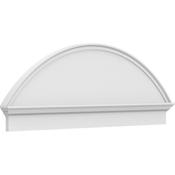 Ekena Millwork 58"W x 21-3/8"H x 2-3/4"P Segment Arch Smooth Architectural Grade PVC Combination Pediment