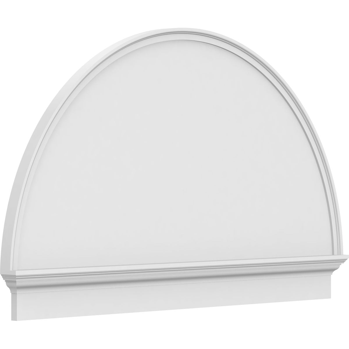 Ekena Millwork 58"W x 35-3/4"H x 2-3/4"P Half Round Smooth Architectural Grade PVC Combination Pediment