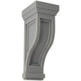 thumbnail image 1 of Ekena Millwork 6 1/2"W x 6 1/2"D x 14"H Traditional Recessed Wood Vintage Decor Corbel, Pebble Grey, 1 of 6
