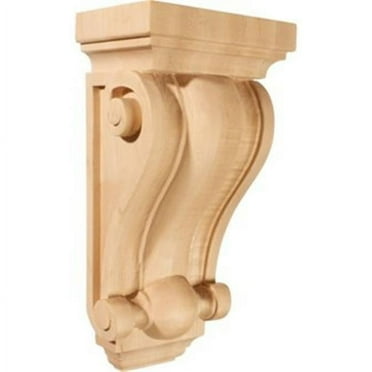 Ekena Millwork 6 1/4"W x 4"D x 12"H Cole Pilaster Wood Corbel, Alder