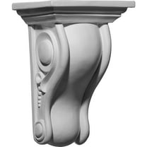 Ekena Millwork 6 5/8"W x 5 1/4"D x 10"H Holmdel Smooth Scroll Corbel
