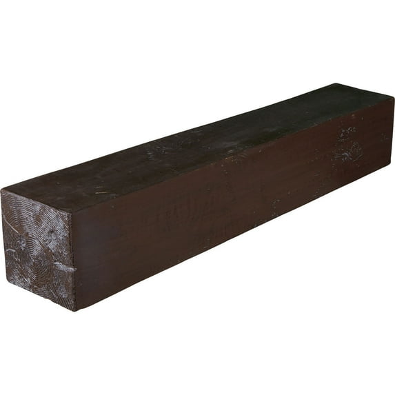 Ekena Millwork 6"H x 10"D x 36"W Knotty Pine Faux Wood Fireplace Mantel, Burnished Mahogany