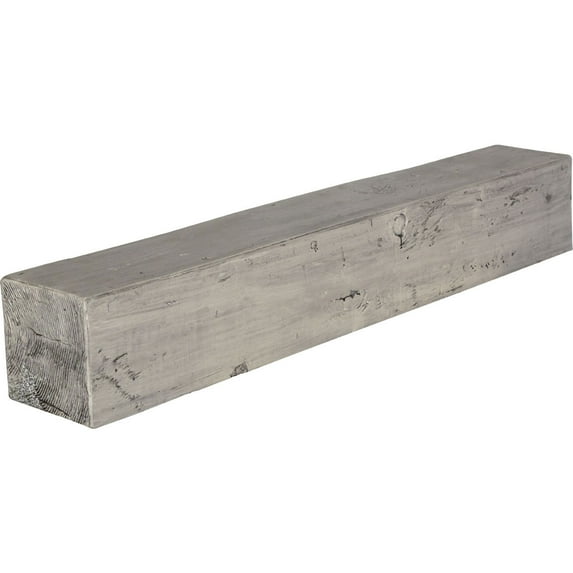 Ekena Millwork 6"H x 10"D x 60"W Knotty Pine Faux Wood Fireplace Mantel, Burnished Pine