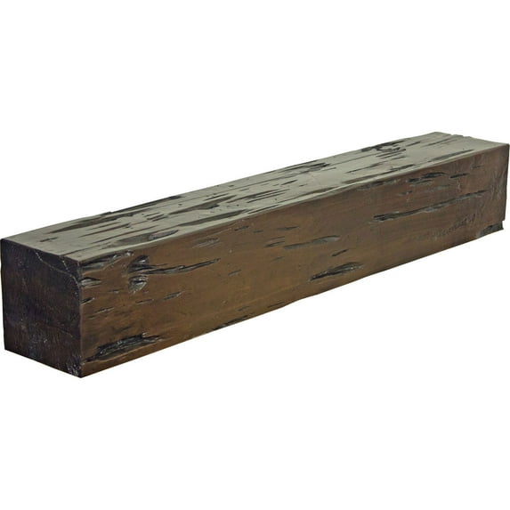Ekena Millwork 6"H x 10"D x 72"W Pecky Cypress Faux Wood Fireplace Mantel, Premium Hickory