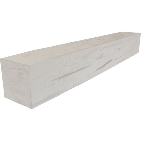 Ekena Millwork 6"H x 10"D x 84"W Hand Hewn Faux Wood Fireplace Mantel, Factory Prepped