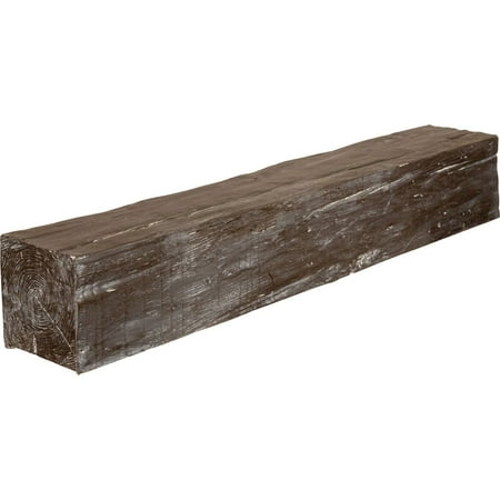 Ekena Millwork 6"H x 10"D x 84"W Riverwood Faux Wood Fireplace Mantel, Vintage Mahogany