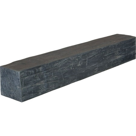 Ekena Millwork 6"H x 6"D x 36"W Hand Hewn Faux Wood Fireplace Mantel, Aged Ash