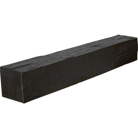 Ekena Millwork 6"H x 6"D x 48"W Hand Hewn Faux Wood Fireplace Mantel, Natural Ash